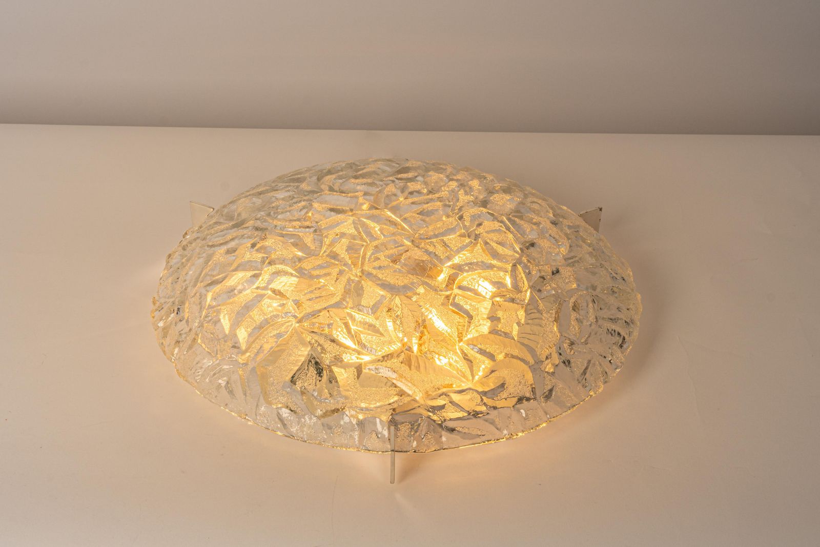 1 Of 3 Large Murano Glass Flushmount Fixture By Kaiser, Germany, 1960s photo furniture