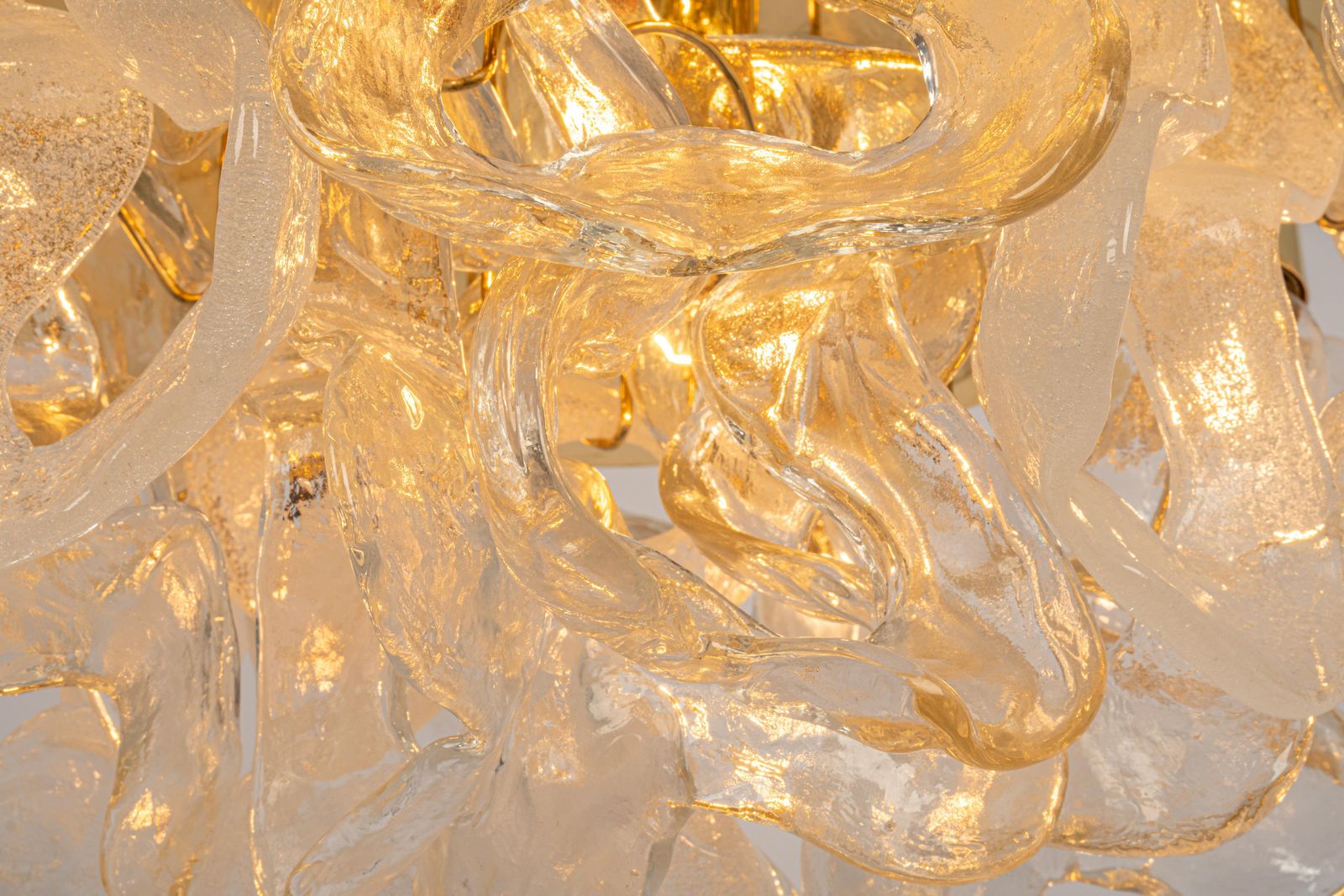 Lighting 1 Of 2 Large Catena Ceiling Fixture Murano Glasses By Kalmar, Austria, 1960 photo