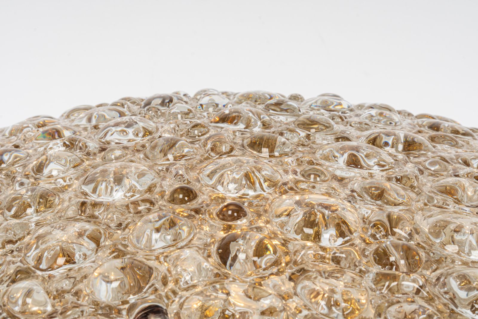 1 'Of 4' Big Round Bubble Murano Amber Flushmount By Hillebrand, Germany, 1970s photo Lighting
