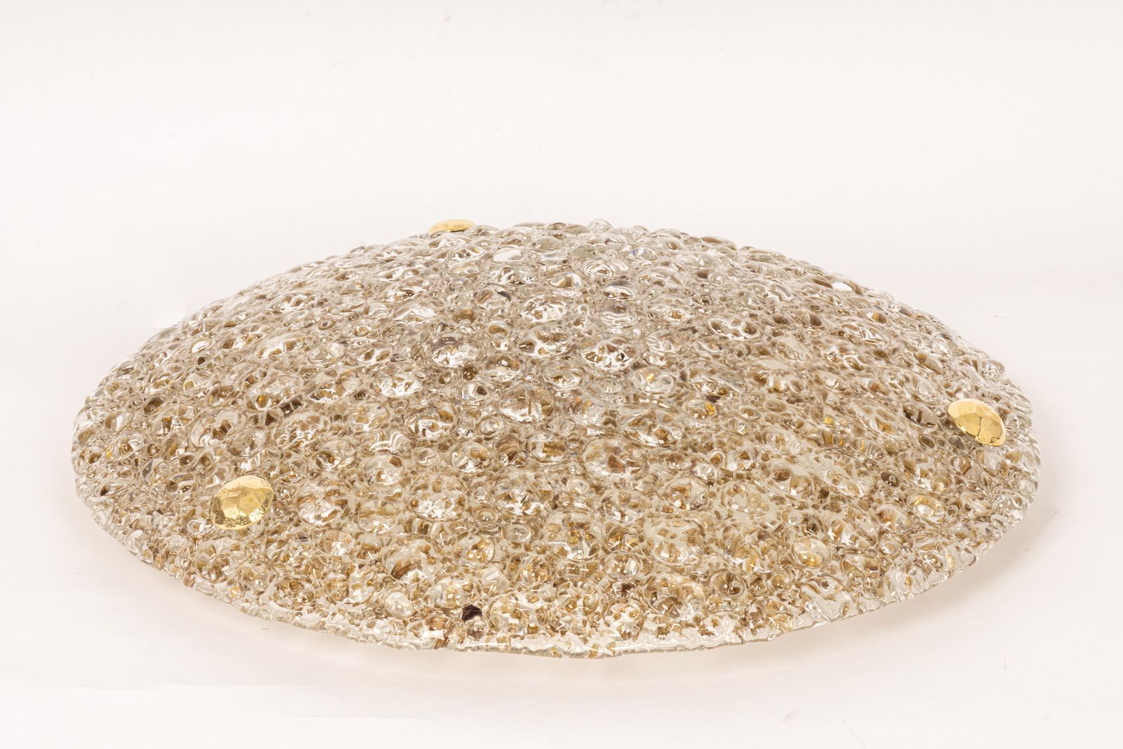 1 'Of 4' Big Round Bubble Murano Amber Flushmount By Hillebrand, Germany, 1970s photo 1677.0