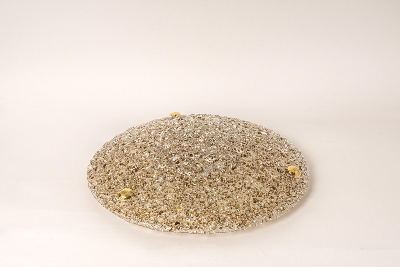 1 'Of 4' Big Round Bubble Murano Amber Flushmount By Hillebrand, Germany, 1970s photo vinterior