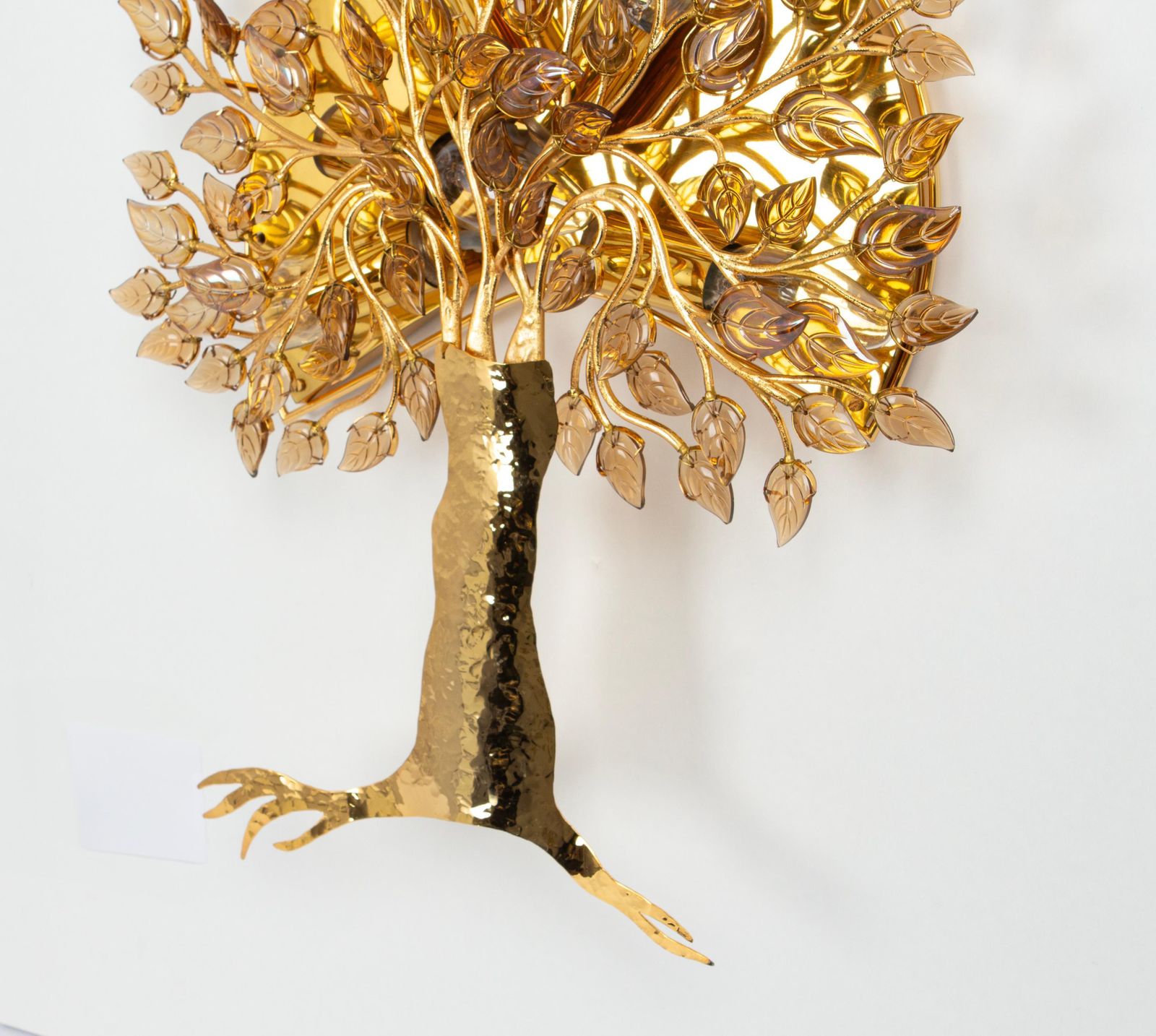 1 Of 2 Large Gorgeous Tree Sconces Faceted Crystal Glass , Palwa, 1970s photo vinterior