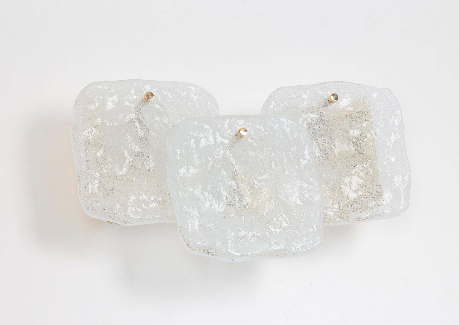Pair Of Large Brass Kalmar Wall Lights Murano Glass By Kalmar, Austria, 1960s photo for sale