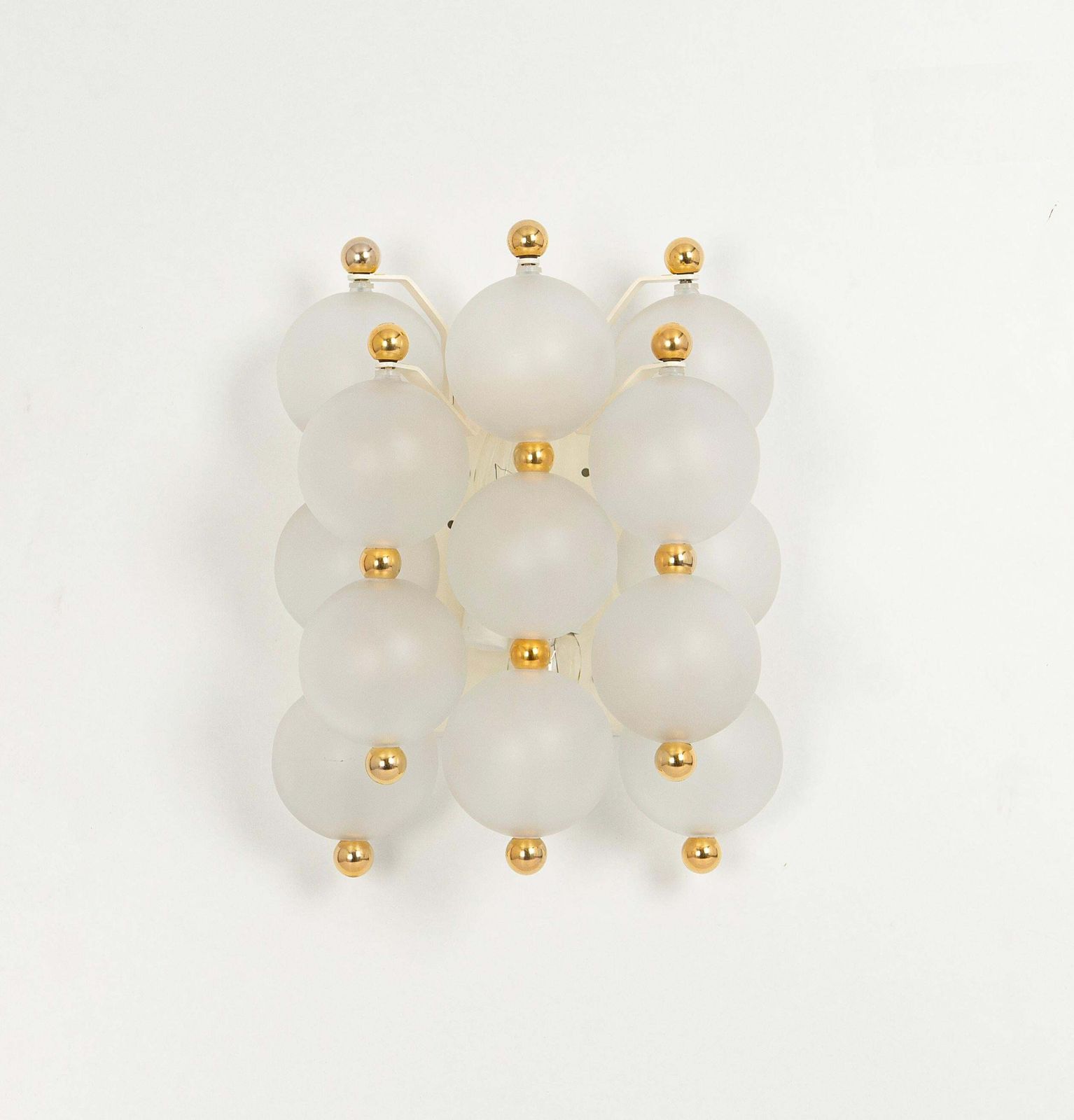 Pair Of Large Frosted Glass Wall Light By Kinkeldey, Germany, 1970s photo for sale