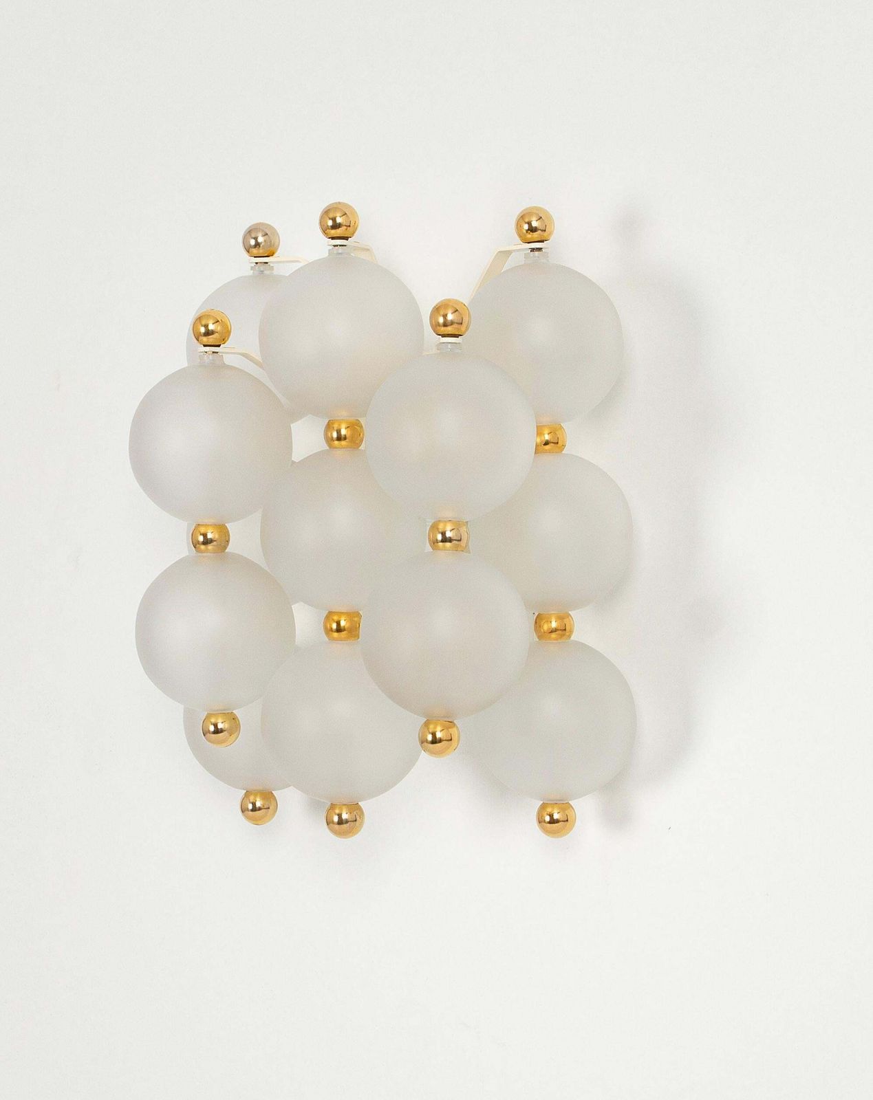 Pair Of Large Frosted Glass Wall Light By Kinkeldey, Germany, 1970s photo 1891.0