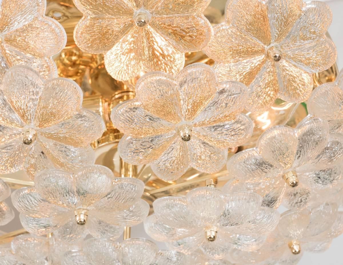 1 Of 4 Large Murano Glass Flower Flushmount, Ernst Palme, Germany, 1970s photo vinterior