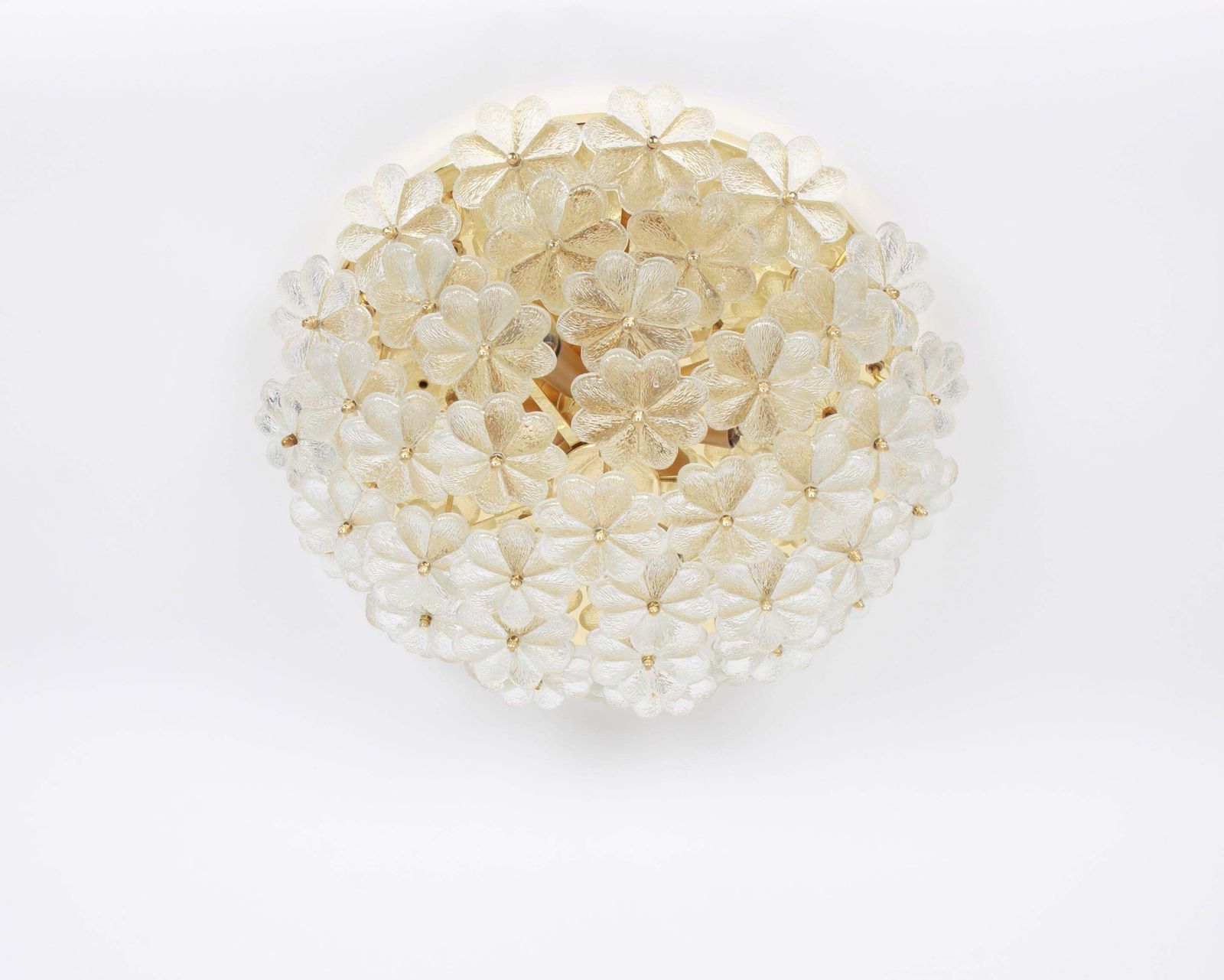 2063.0 1 Of 4 Large Murano Glass Flower Flushmount, Ernst Palme, Germany, 1970s photo