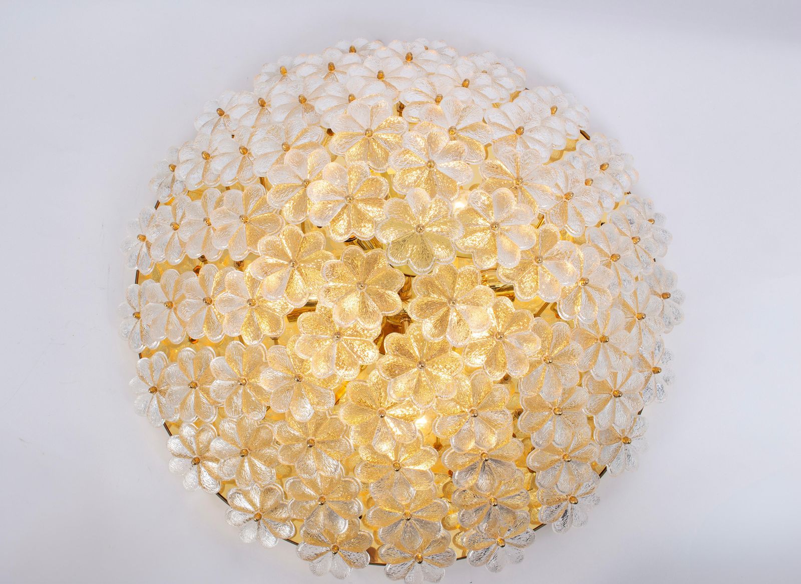 Extra Large Murano Glass Flower Flushmount By Ernst Palme, Germany, 1970s photo vintage