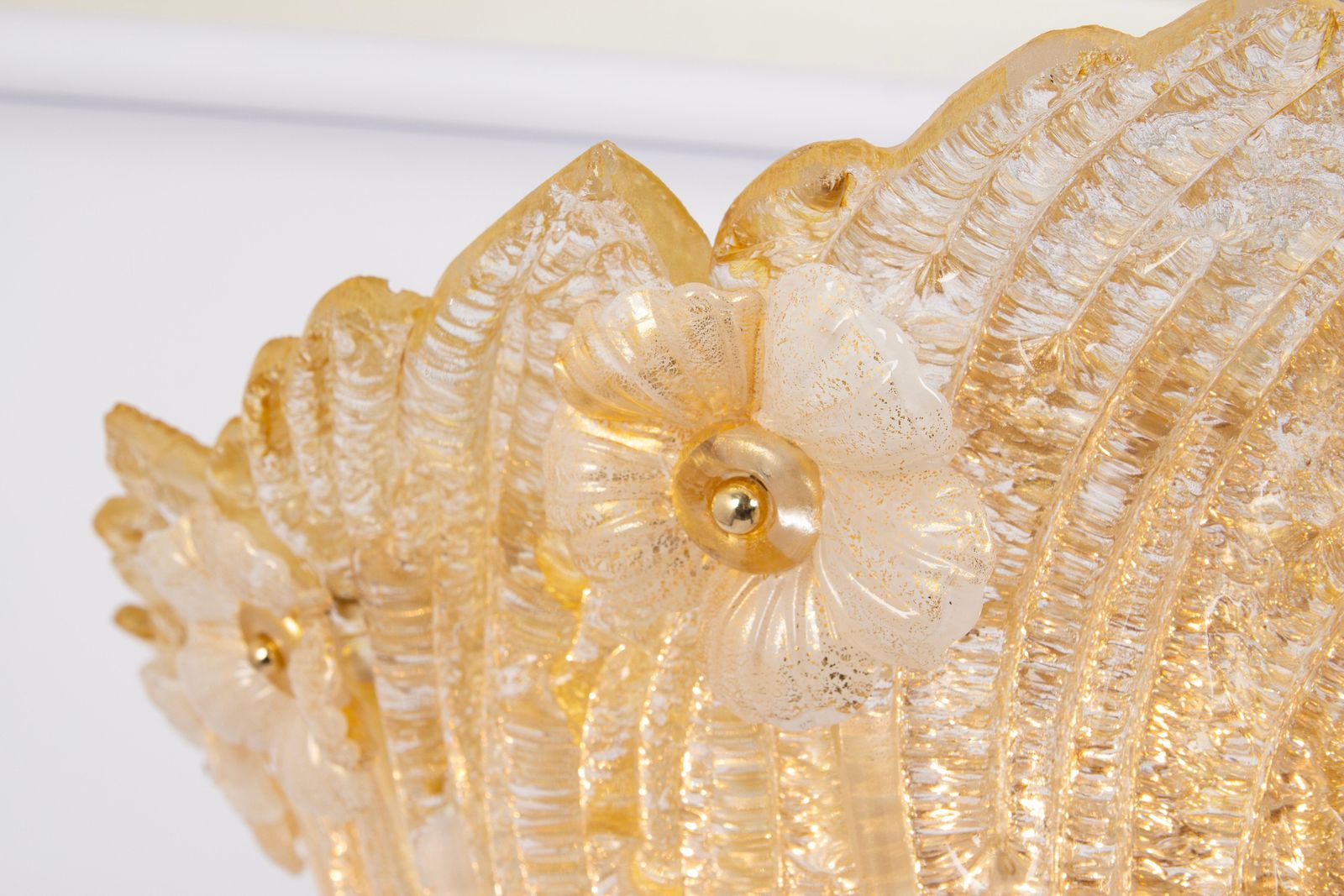 1 Of 2 Large Grand Hotel Murano Ceiling Fixture By Barovier & Toso, Italy, 1970s photo Lighting