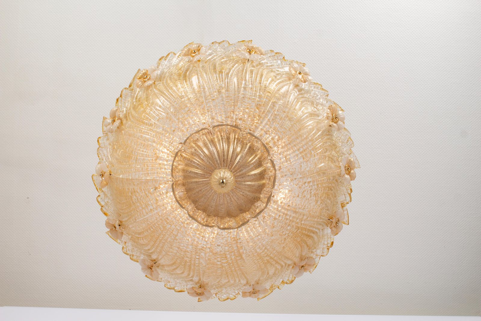1 Of 2 Large Grand Hotel Murano Ceiling Fixture By Barovier & Toso, Italy, 1970s photo vinterior