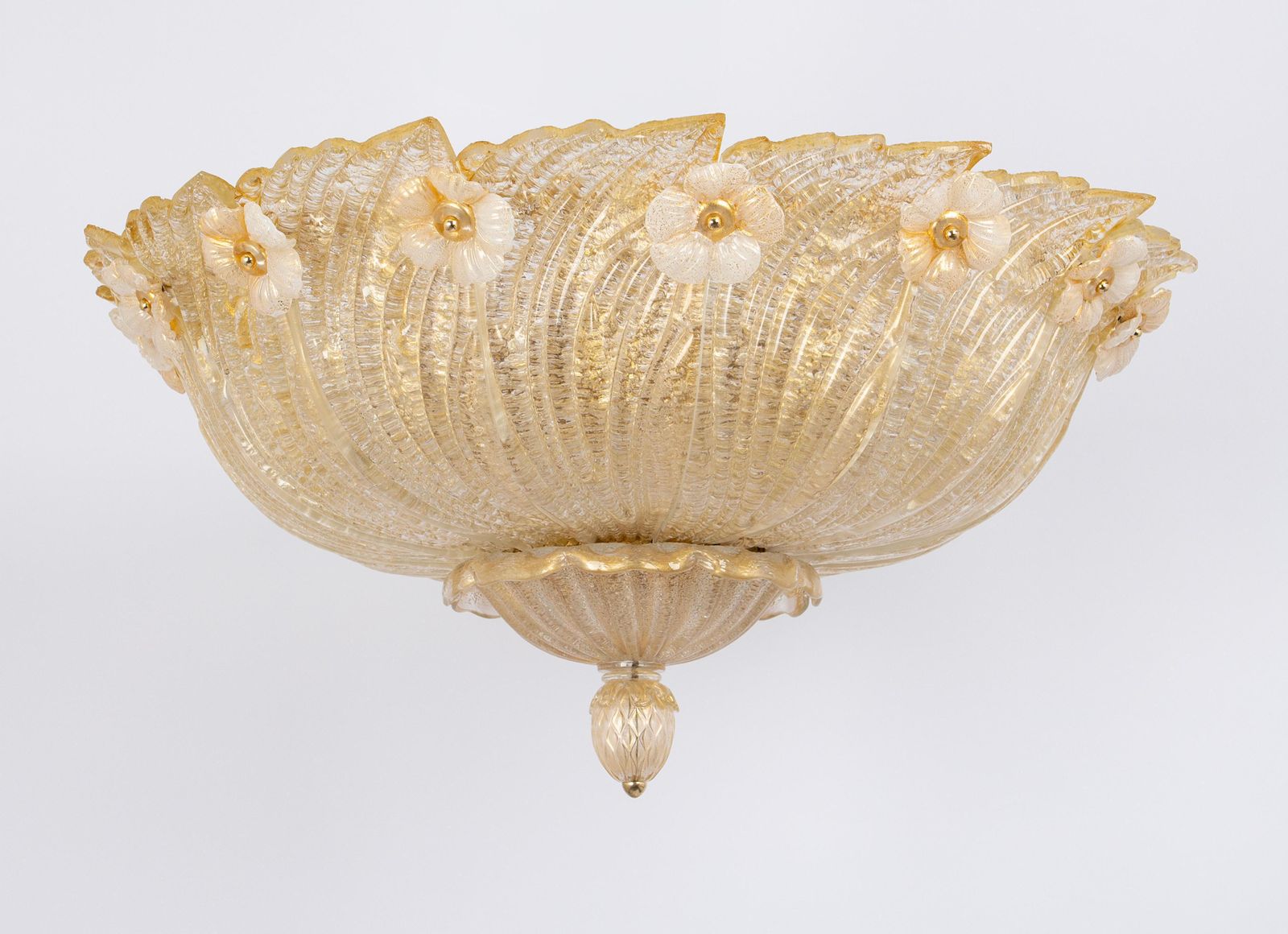 1 Of 2 Large Grand Hotel Murano Ceiling Fixture By Barovier & Toso, Italy, 1970s photo buy