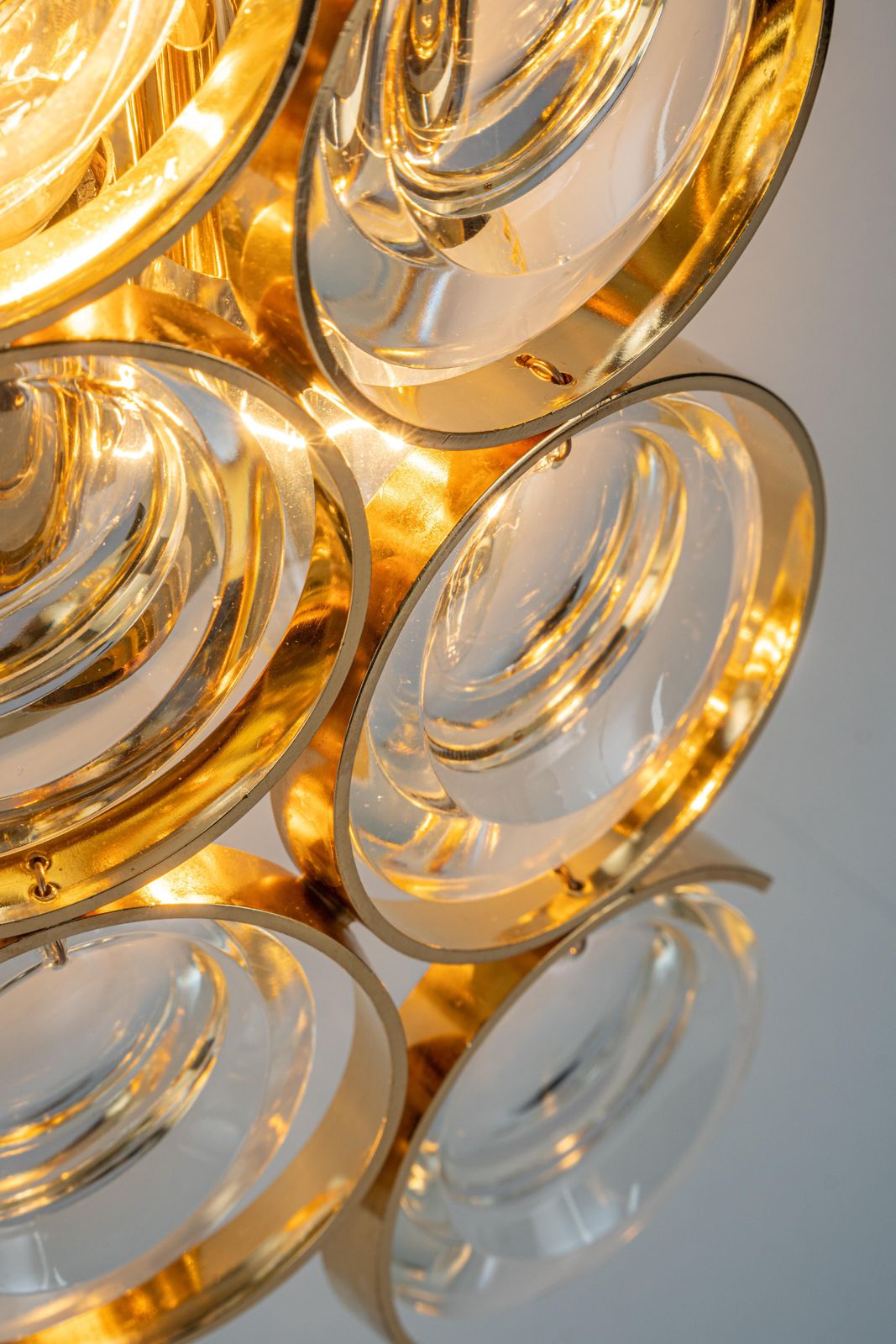 1 Of 4 Golden Gilded Brass And Crystal Sconces By Palwa, Germany, 1960s photo furniture