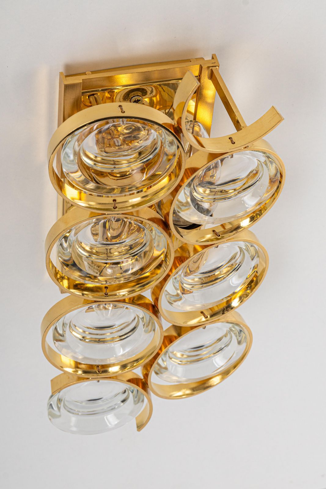 1 Of 4 Golden Gilded Brass And Crystal Sconces By Palwa, Germany, 1960s photo buy