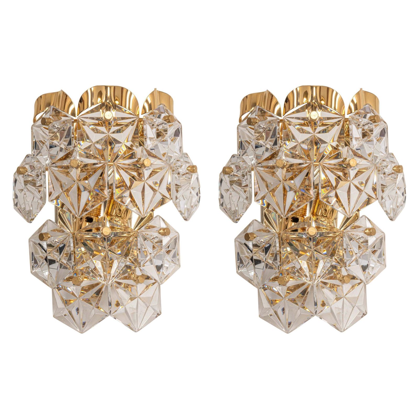 1 Of 4 Stunning Pair Of Crystal Sconces By Kinkeldey, Germany, 1970s photo 1118.0