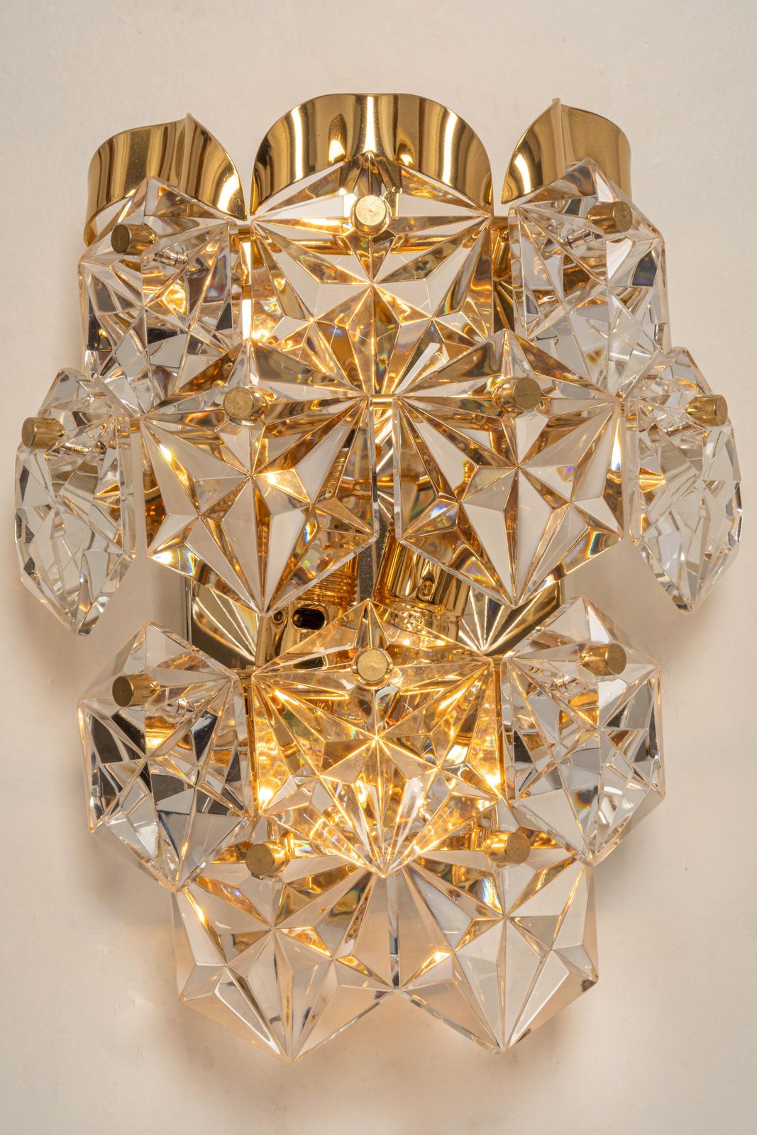 1 Of 4 Stunning Pair Of Crystal Sconces By Kinkeldey, Germany, 1970s photo buy