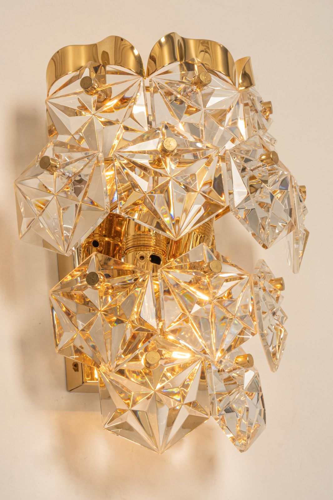 1 Of 4 Stunning Pair Of Crystal Sconces By Kinkeldey, Germany, 1970s photo vintage