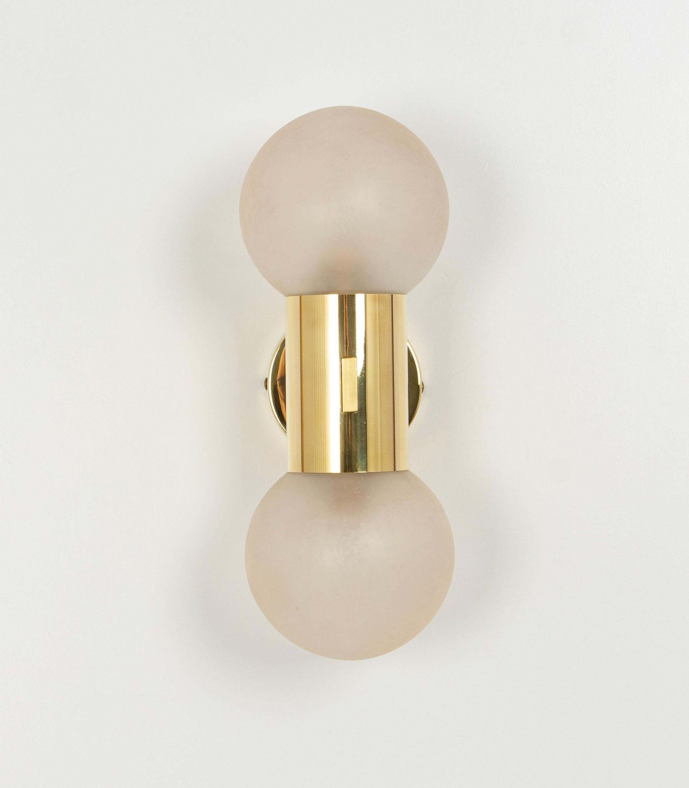 Pair Of Brass And Satin Glass Sconces, Sciolari Stil, Germany, 1970s photo furniture