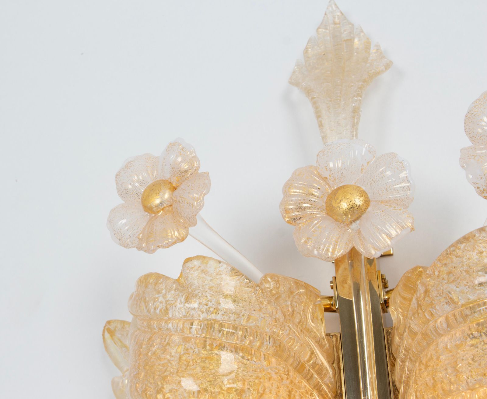 Pair Of Large Murano Glass Wall Sconces By Barovier & Toso, Italy, 1970s photo furniture