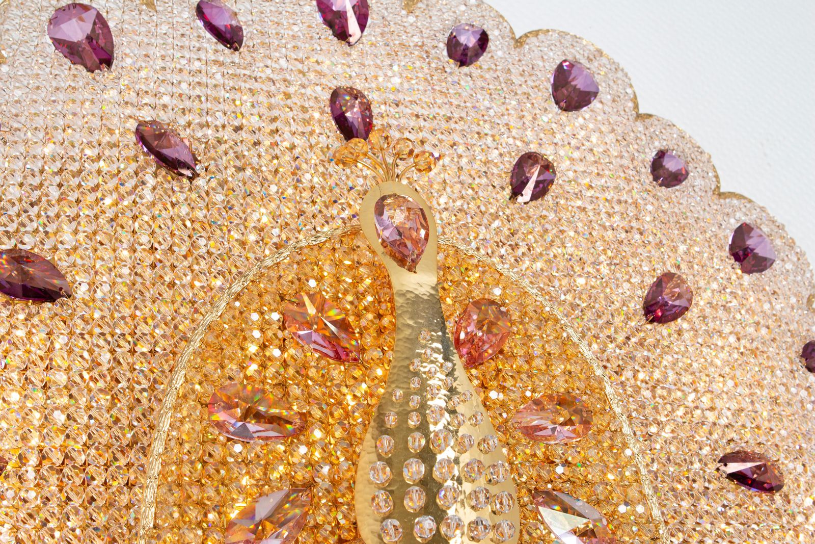 Lighting 1 Of 2 Extraordinary Large Rare Peacock Crystal Sconce By Palwa, Germany, 1960s photo