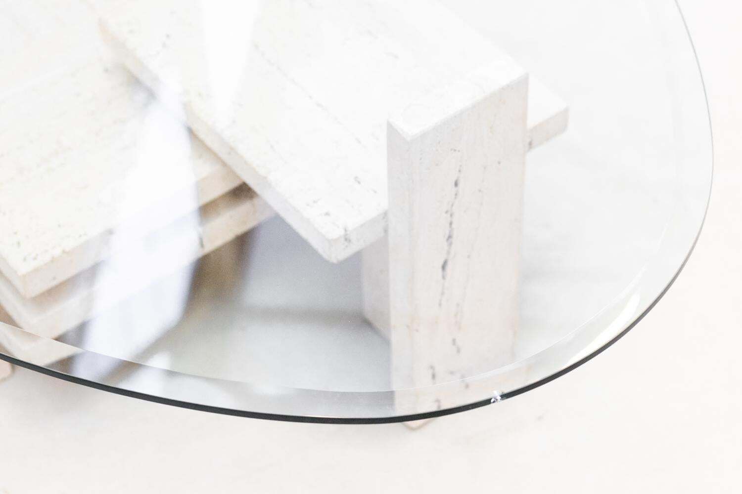 Travertine Coffee Table By Ballez Willy, 1970s photo 1805.0