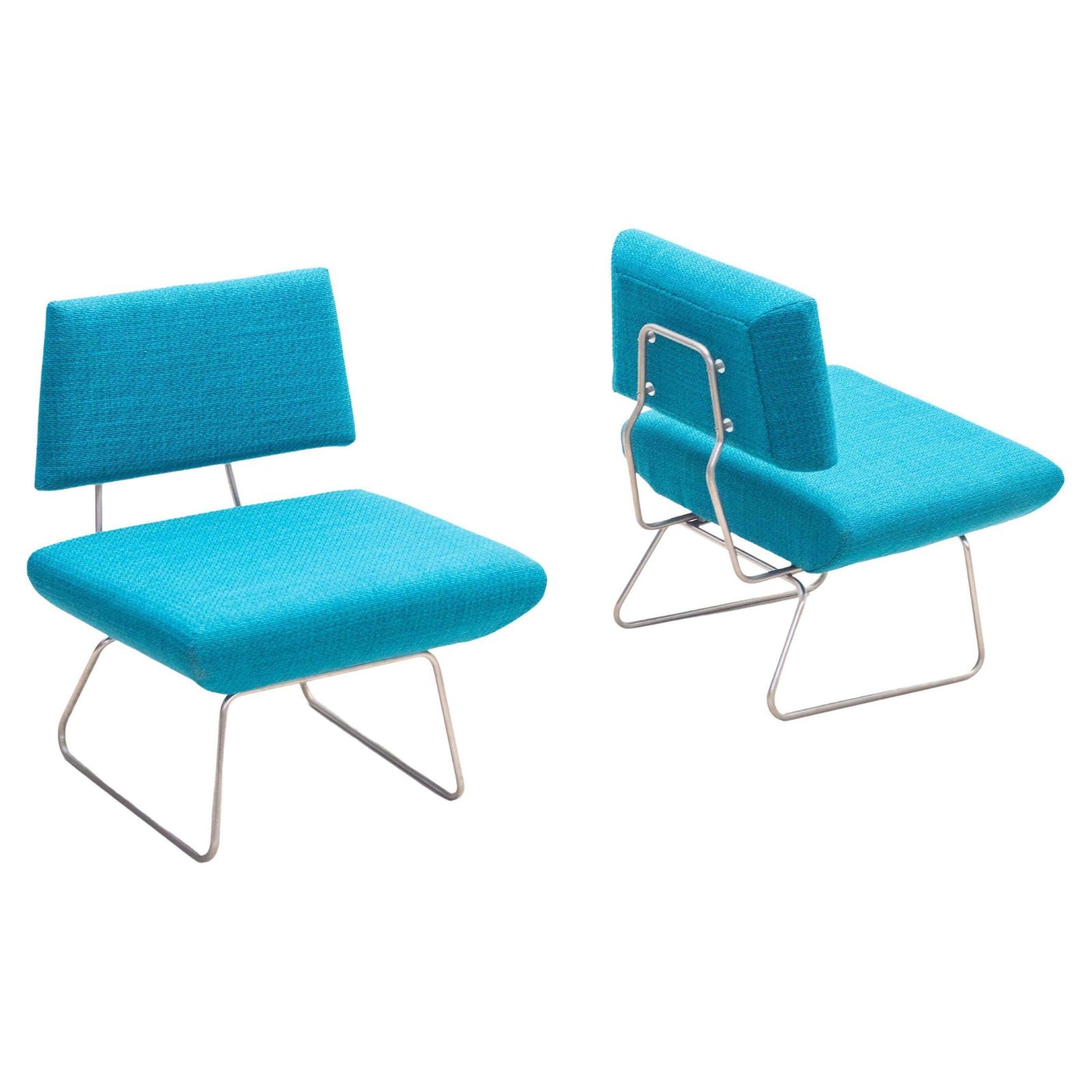 Pair Of Easy Lounge Chairs By George Coslin    1960s