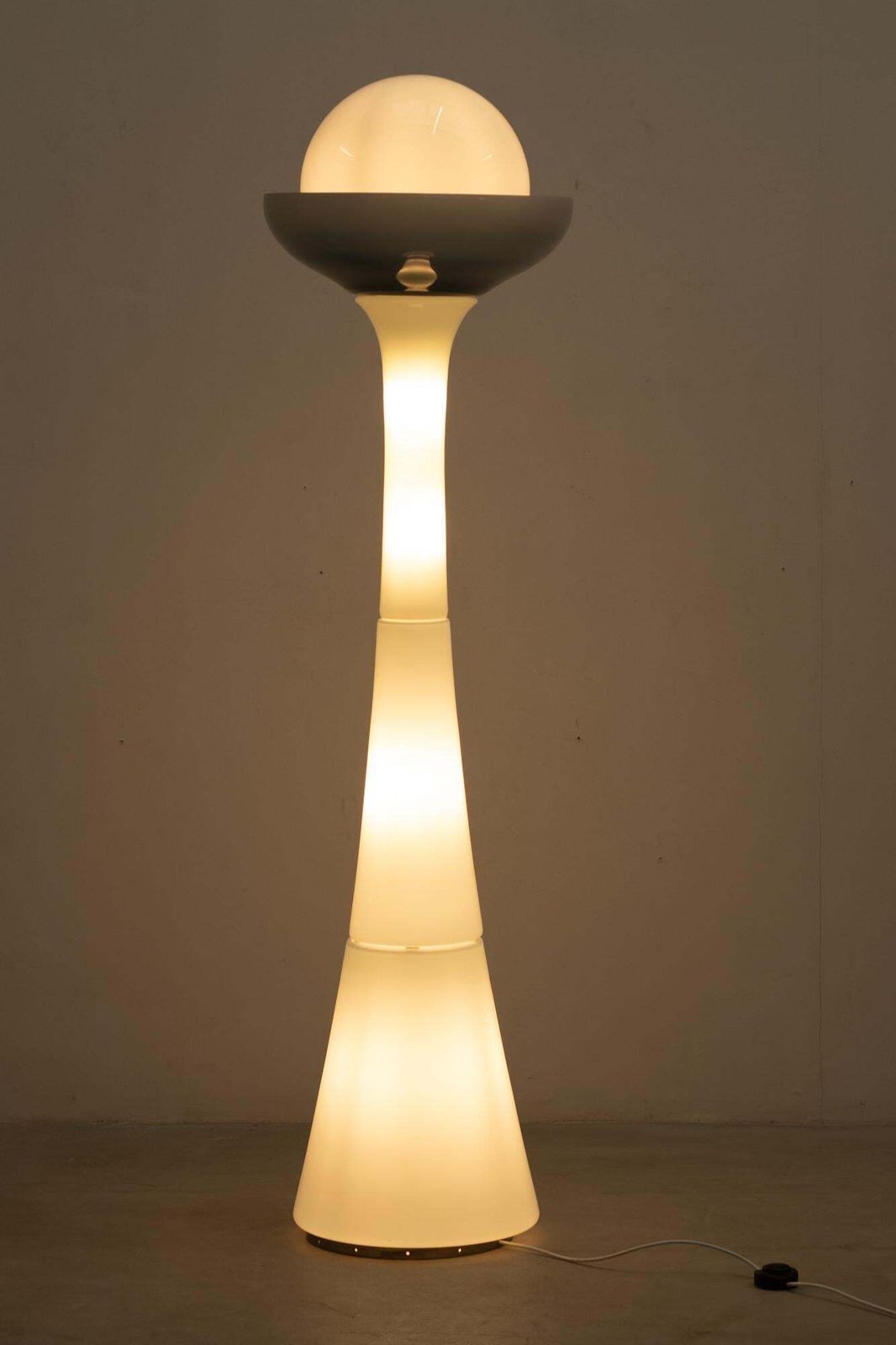 4728.0 Blue And White Murano Glass Floor Lamp Attr. To Carlo Nason For Selenova, 1960s photo
