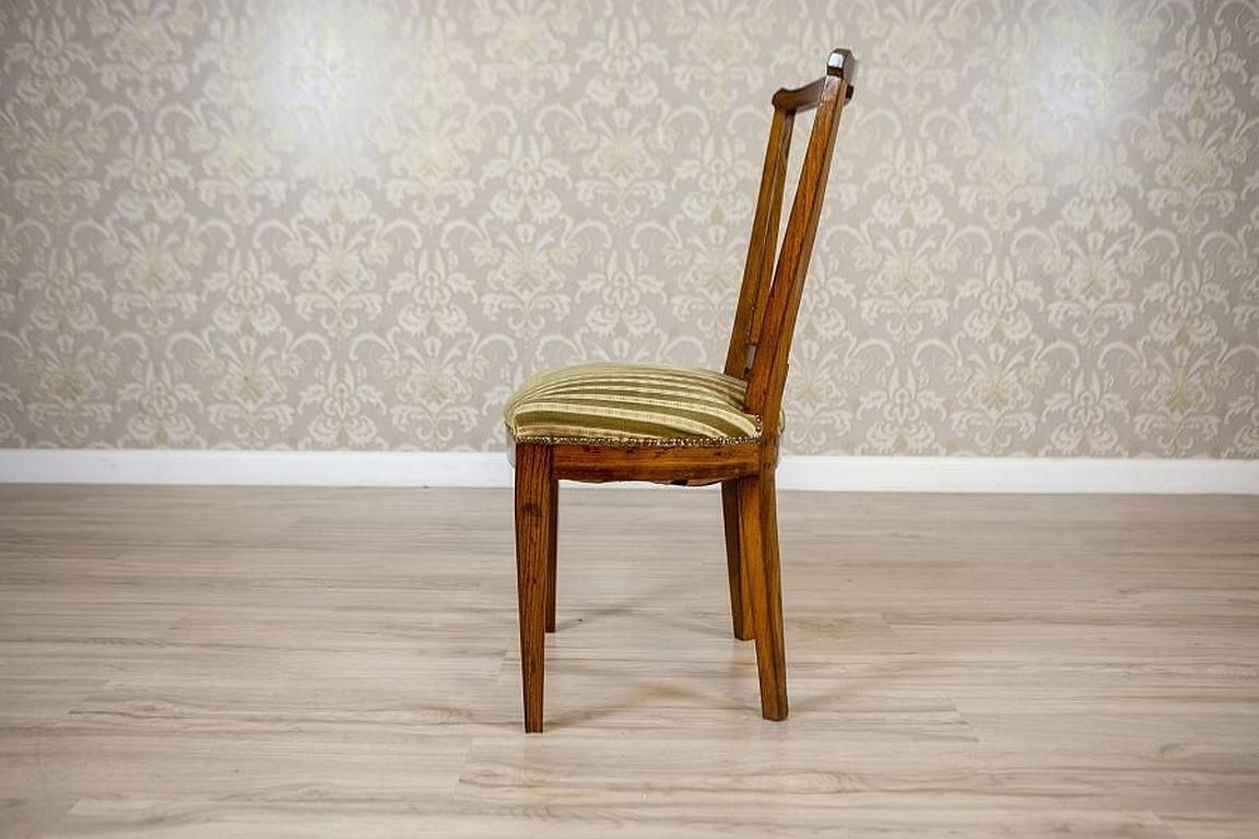 20th Century Elm Chair In Striped Upholstery photo Furniture