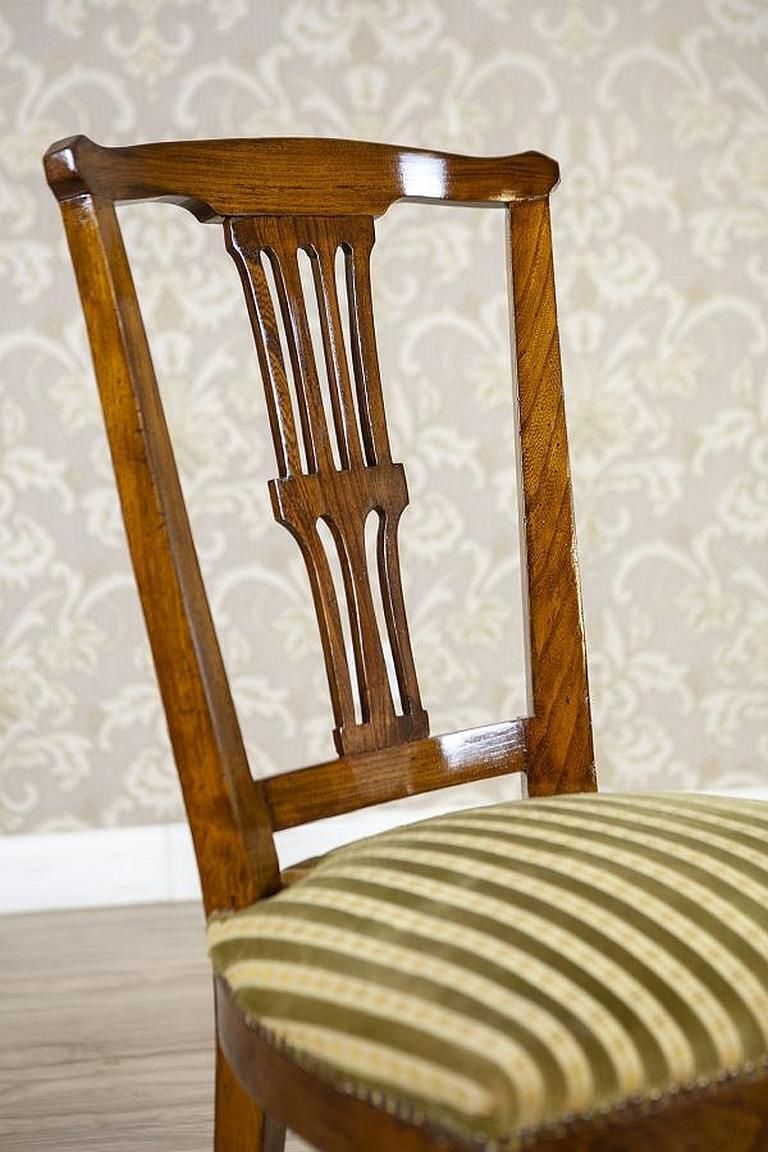 20th Century Elm Chair In Striped Upholstery photo buy