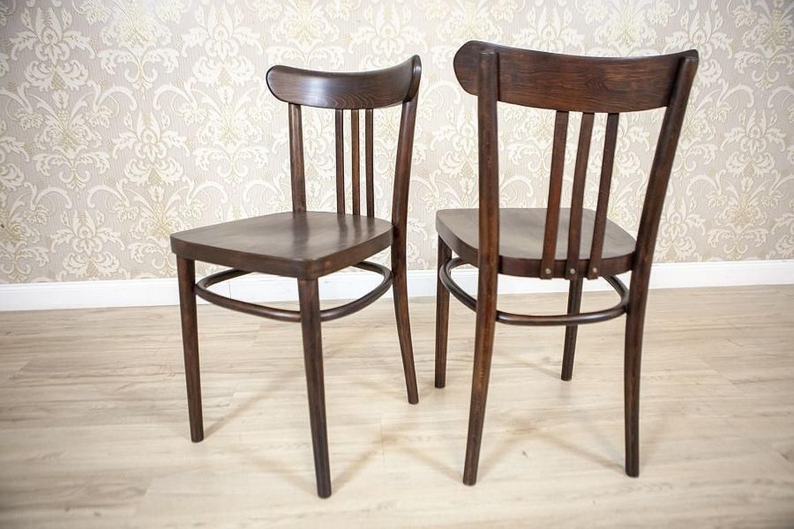 Two 20th Century Brown Beech Chairs In The Thonet Style photo furniture