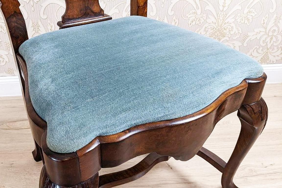 photo furniture 19th Century French Oak Chair With Grey Upholstery