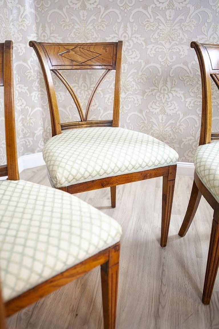 photo furniture Elm Chairs In White Upholstery, Early 20th Century   Set Of 5