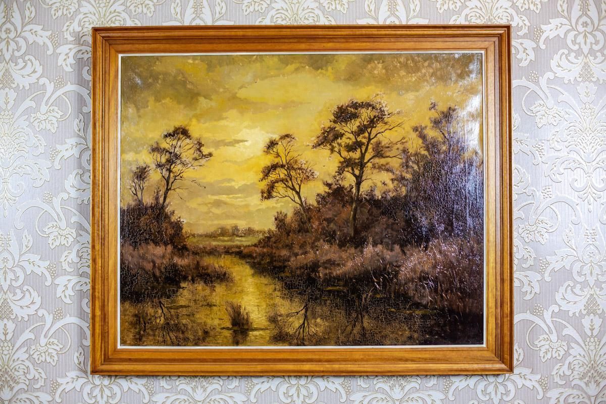 20th Century Oil Painting Depicting A Landscape photo furniture