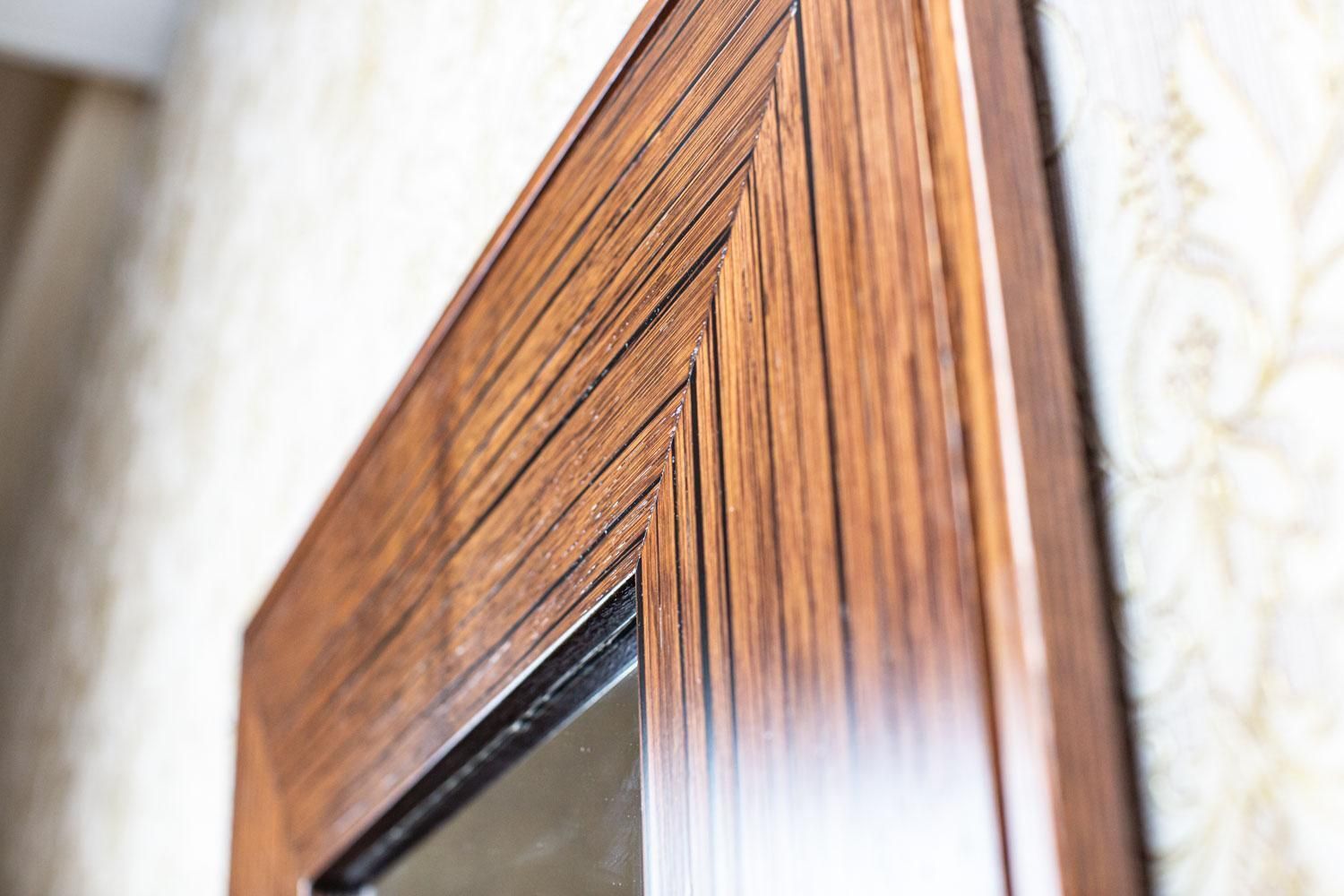 20th Century Mirror In Original Square Frame Of Exotic Wood photo buy