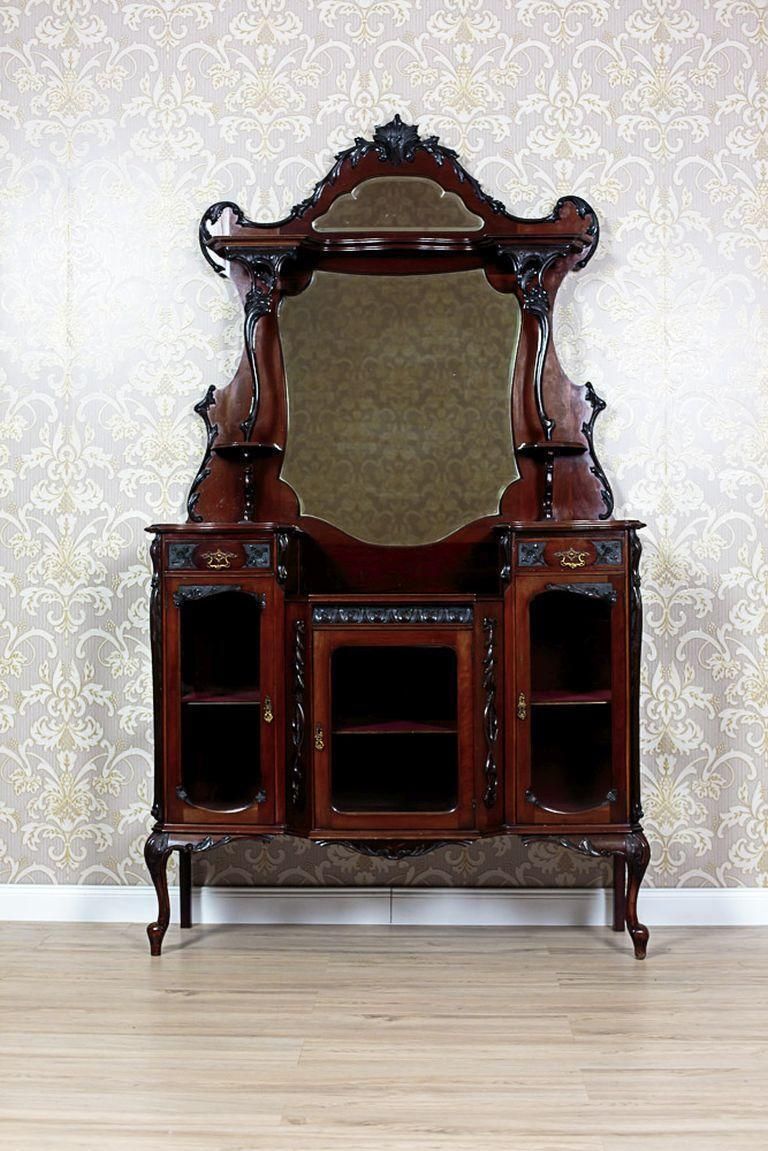 English Mahogany Wood & Veneer Cabinet Circa 1890 photo furniture