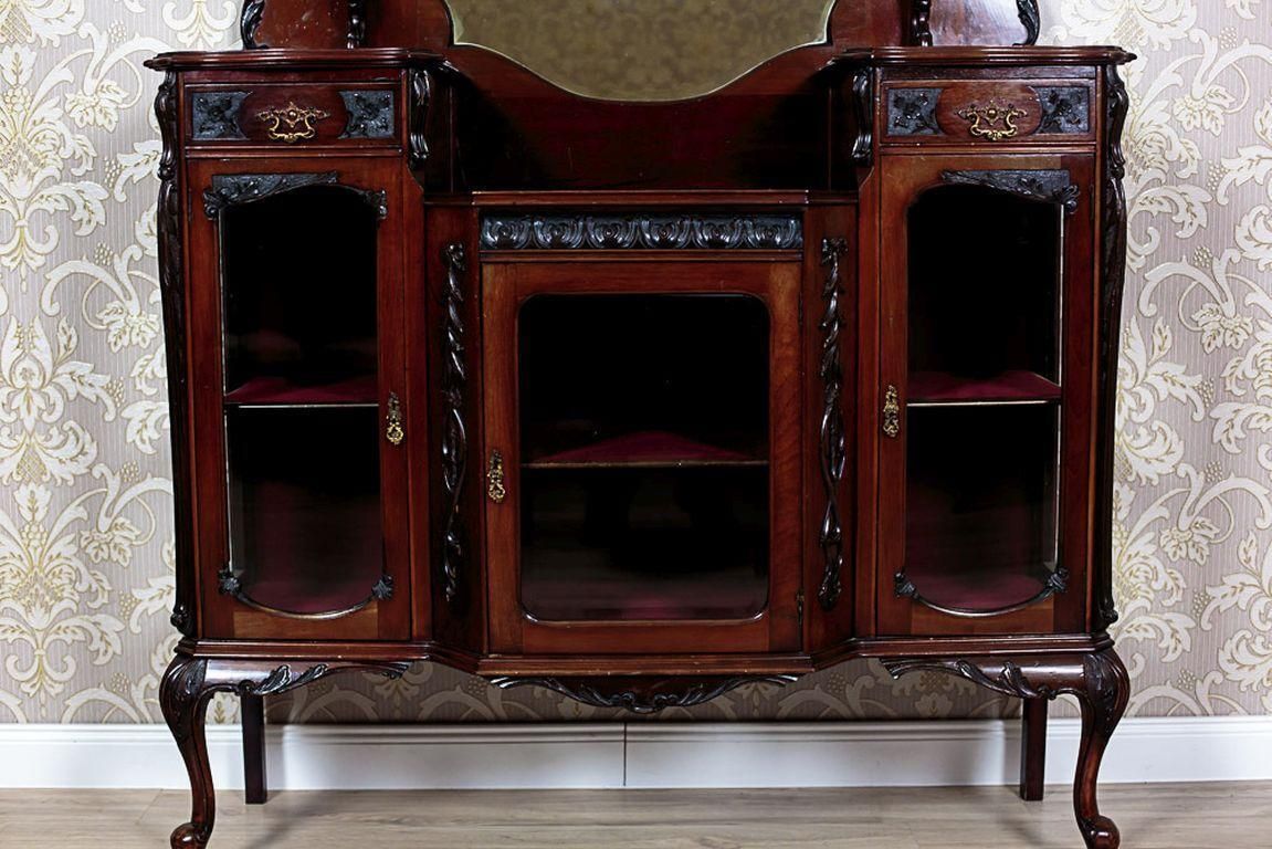 English Mahogany Wood & Veneer Cabinet Circa 1890 photo buy