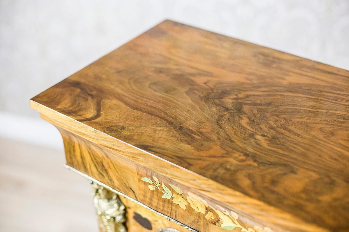 Victorian Cabinet From The 19th Century Veneered With Walnut photo vintage