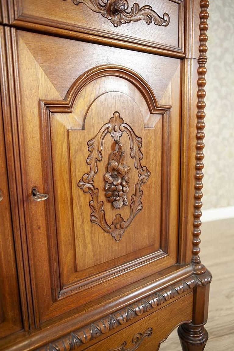 photo furniture Renaissance Revival Walnut Cabinet Circa 1900 In Light Brown