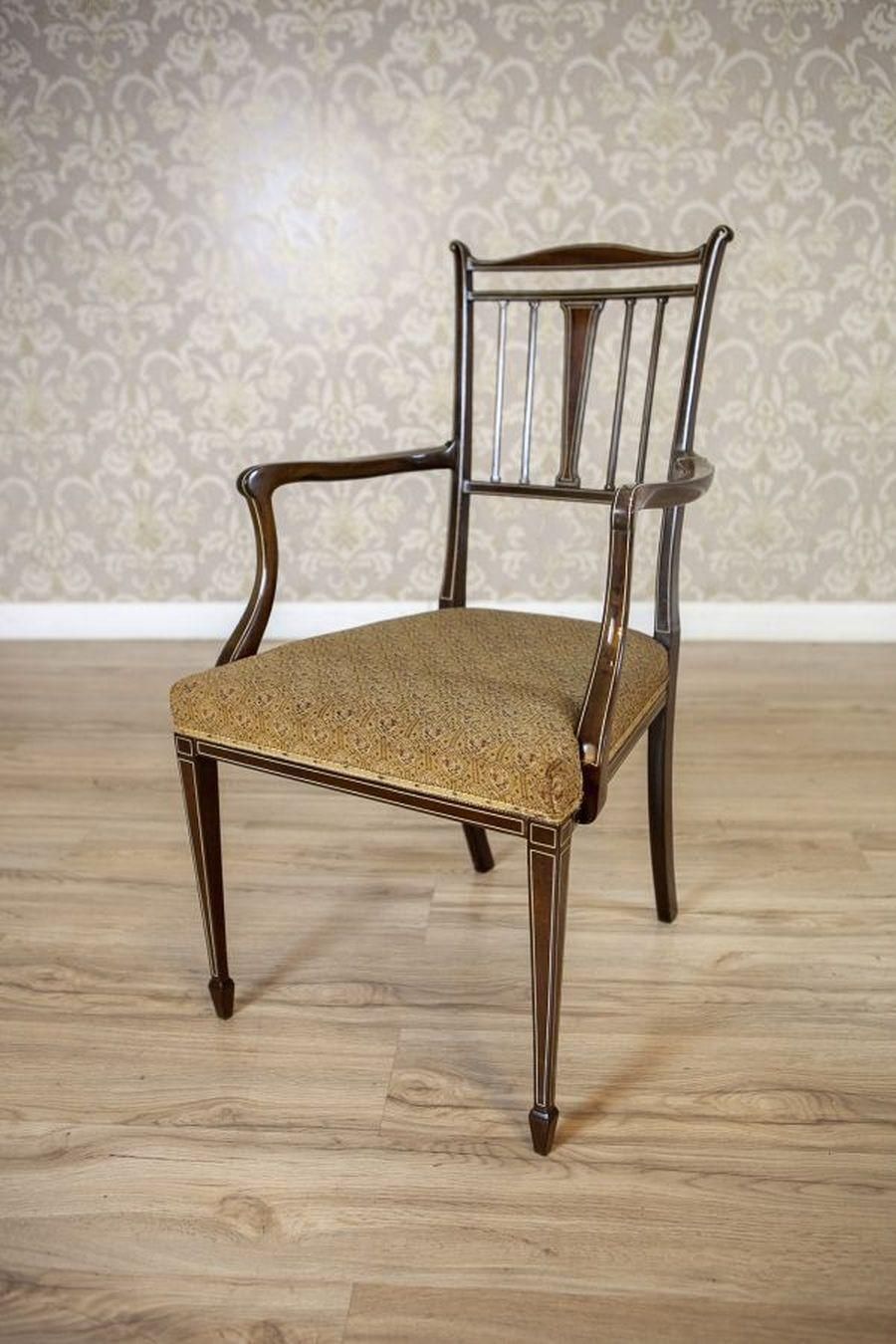 Set Of 4 English Armchairs And Chairs In The Sheraton Style, Late 19th Century photo vintage
