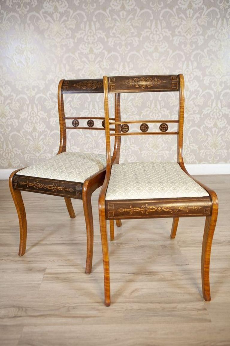 Set Of 19th Century English Chairs In Sheraton Style With Inlays photo Furniture
