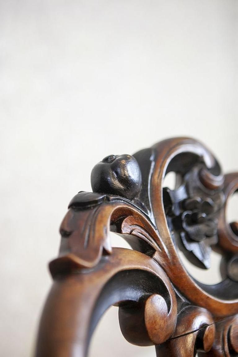2493.0 Set Of Five Walnut Chairs From The Late 19th Century In Light Green Upholstery photo