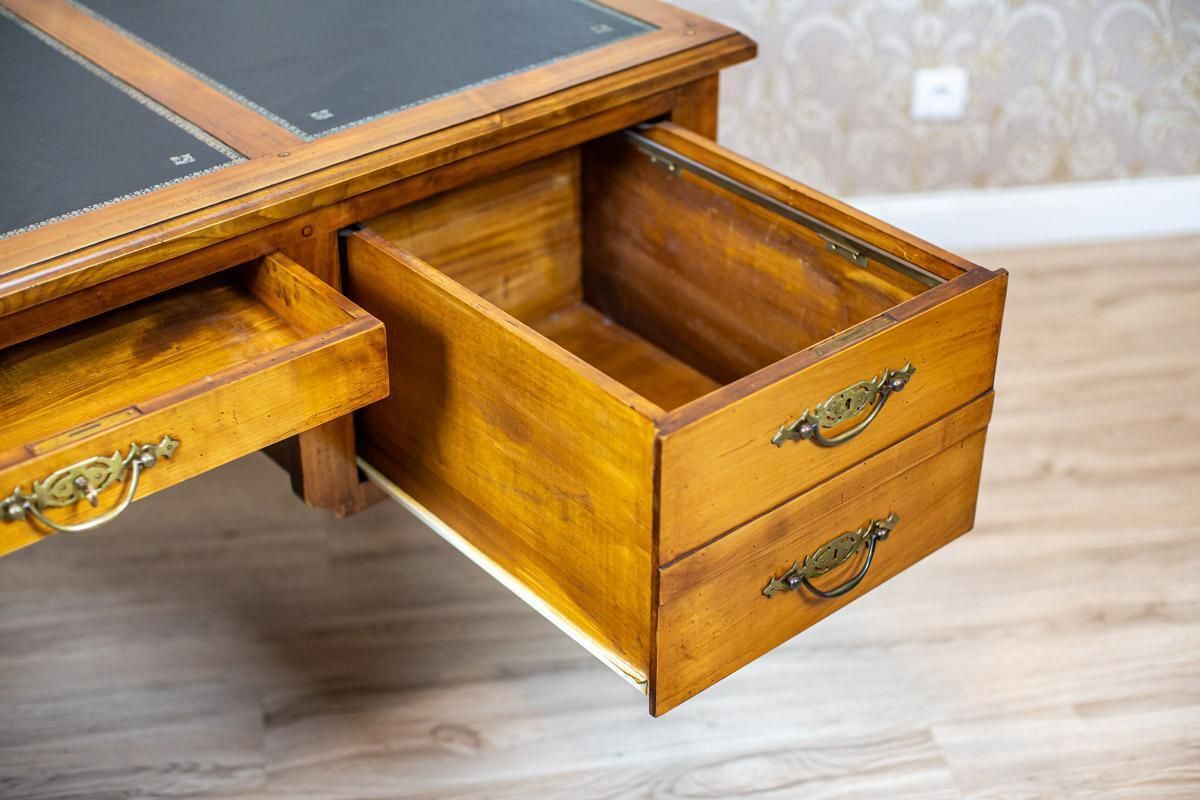 20th Century Grand Ash Prewar Desk With Brass Fillings photo vinterior