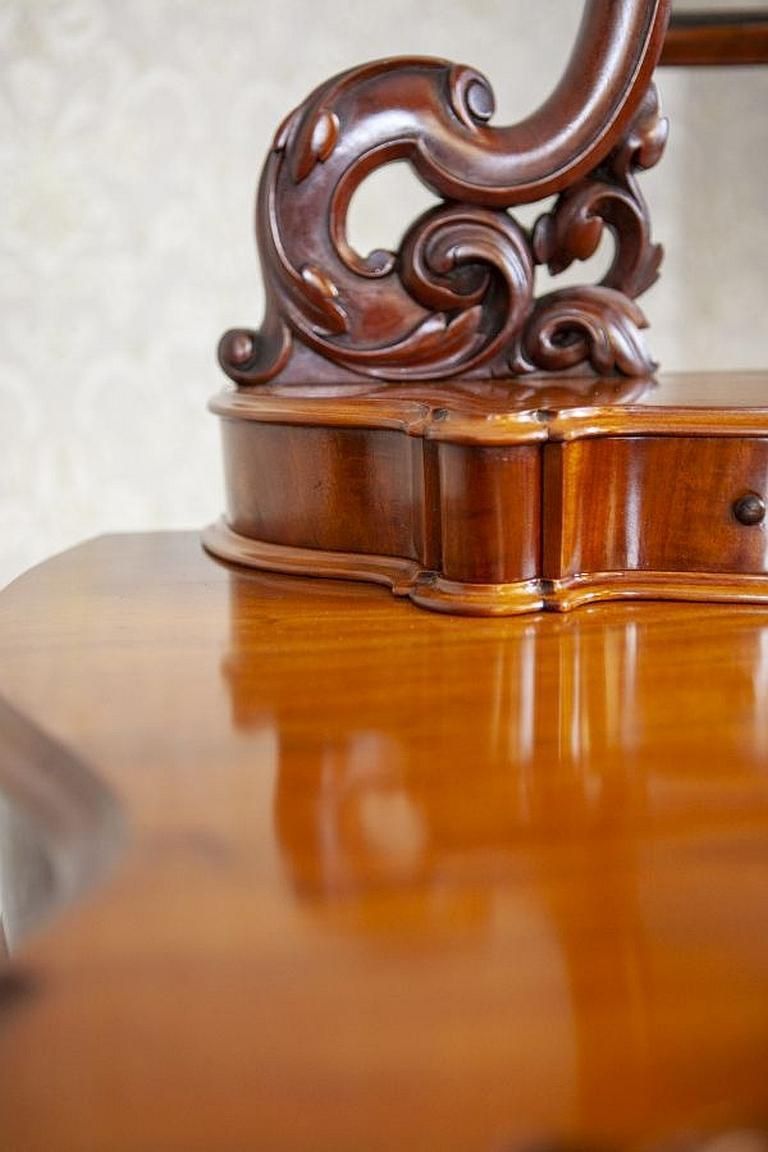 Elegant Mahogany Vanity Table In Light Brown From The Late 19th Century photo vintage