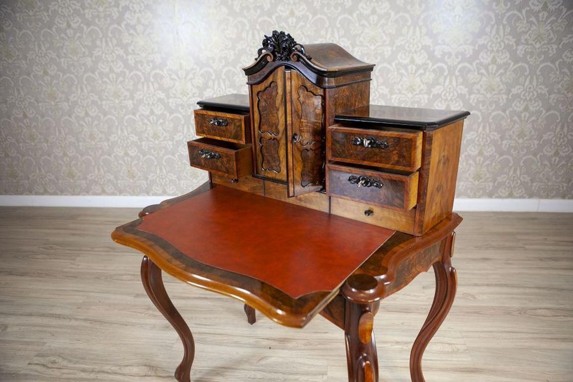 19th Century Louis Philippe Walnut Wood & Veneer Secretary Desk After Renovation photo for sale