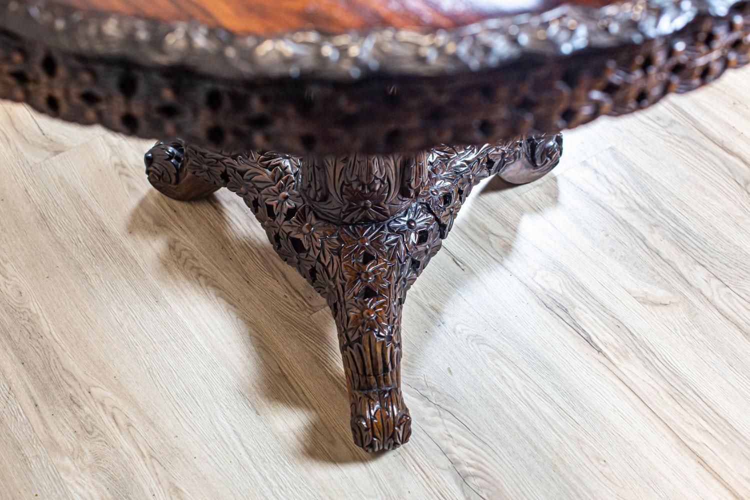 Furniture Decorative Rosewood Table From The Turn Of The 19th And 20th Centuries photo