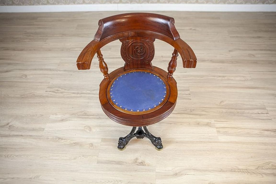 Captain Armchair Early 20th Century Wooden Desk Chair With Soft Seat photo Furniture