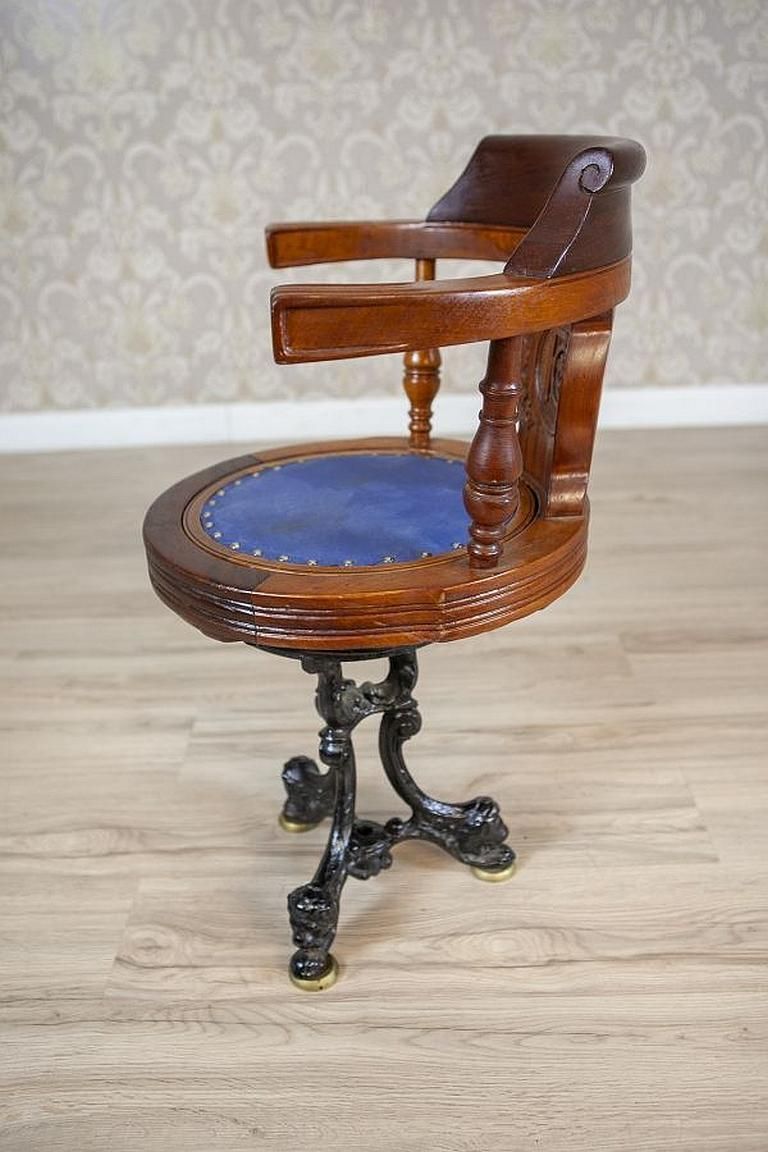 Captain Armchair Early 20th Century Wooden Desk Chair With Soft Seat photo 851.0