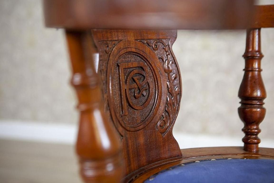 photo for sale Captain Armchair Early 20th Century Wooden Desk Chair With Soft Seat