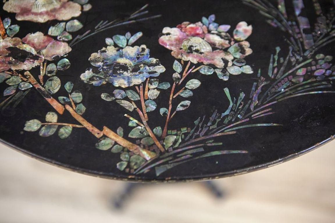 Inlaid Oriental Tea Table From The Early 20th Century photo Furniture