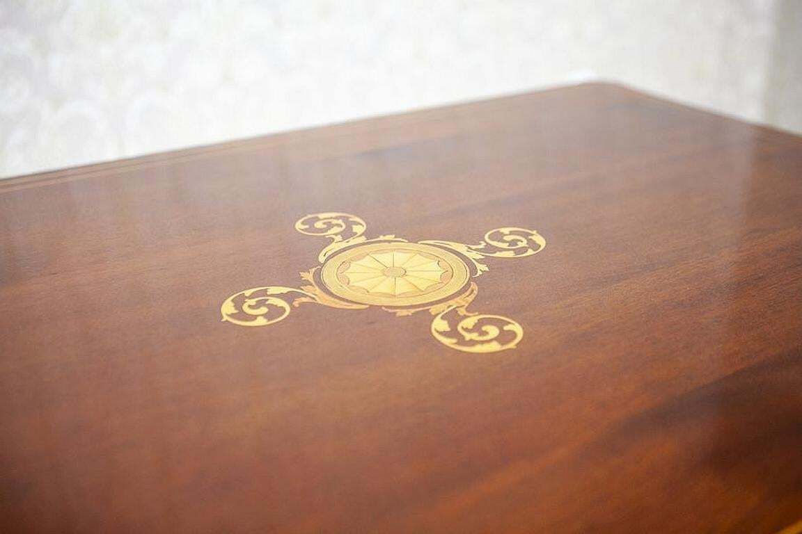 photo furniture Art Nouveau Mahogany Center Table From The Early 20th Century With Floral Inlays