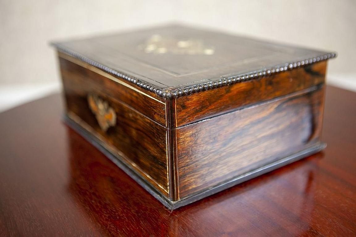 Richly Inlaid Portable Dressing Table From The 19th Century photo furniture